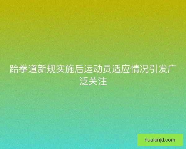 跆拳道新规实施后运动员适应情况引发广泛关注